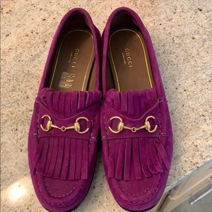 Purple Gucci Loafers